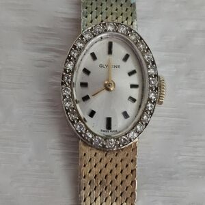 Glycine 14K Solid YG & Diamond Watch